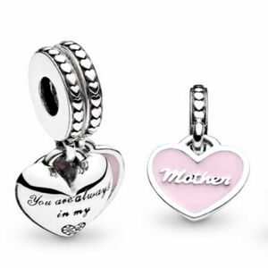 Authentic Pandora Always in My Heart Enamel Heart Dangle Charm